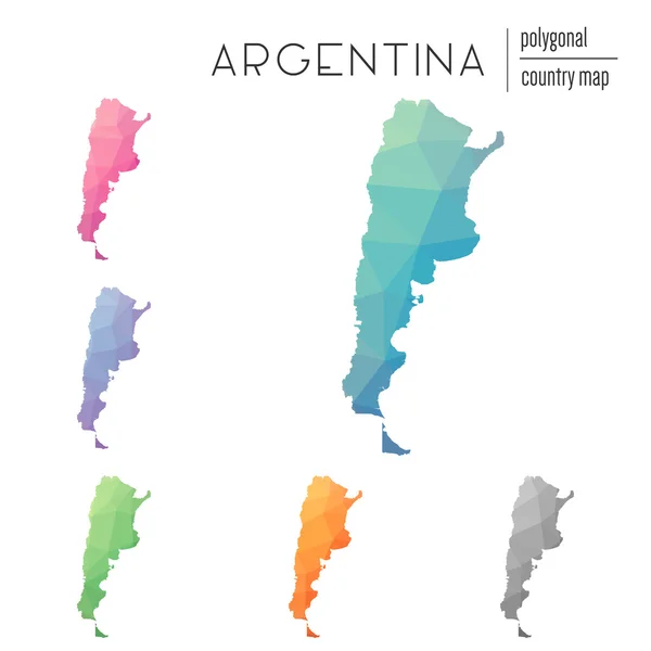Conjunto de mapas poligonales vectoriales Argentina . — Archivo Imágenes Vectoriales