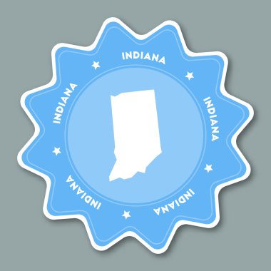 Indiana harita etiket modaya uygun renklerde.
