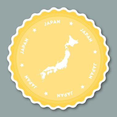 Japonya etiket düz tasarım.