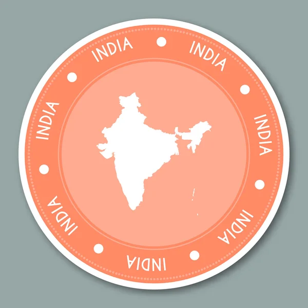 India label flat sticker design. — Stock Vector