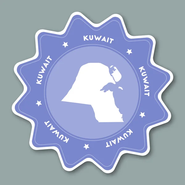 Kuwait Karte Sticker in trendigen Farben. — Stockvektor