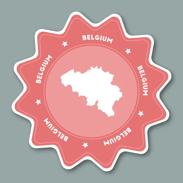 Sticker carte Belgique en couleurs tendance . — Image vectorielle