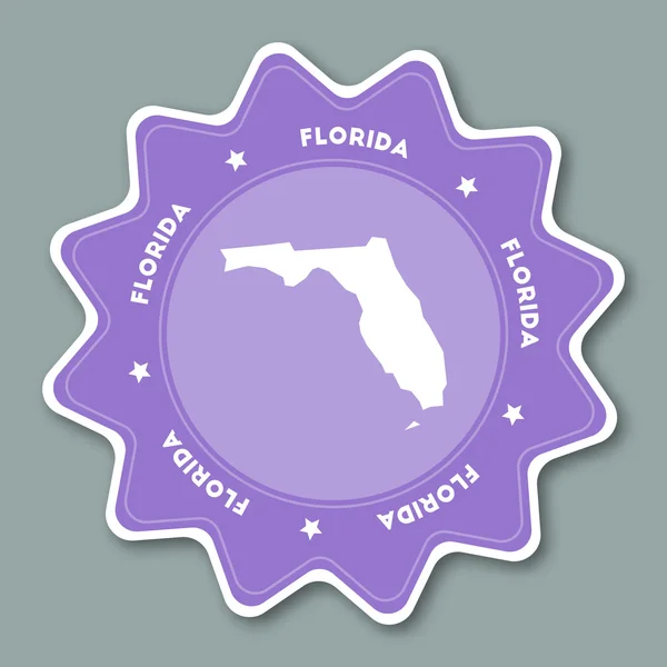 Trendy renklerde Florida harita etiketi. — Stok Vektör