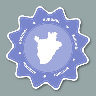 Trendy renklerde Burundi harita etiketi.