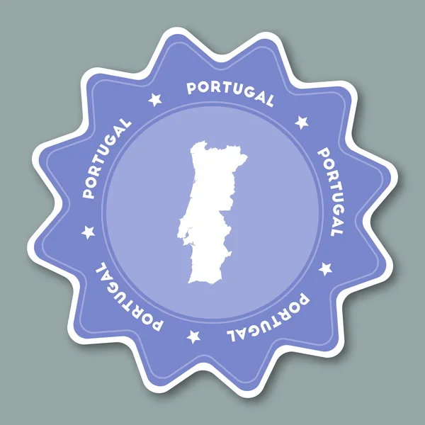 Portugal mapa adesivo em cores da moda . — Vetor de Stock
