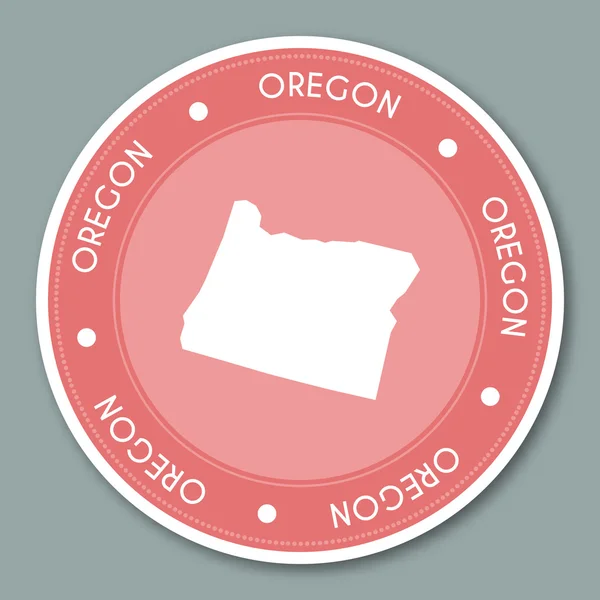 Płaska naklejka z etykietą Oregon. — Wektor stockowy