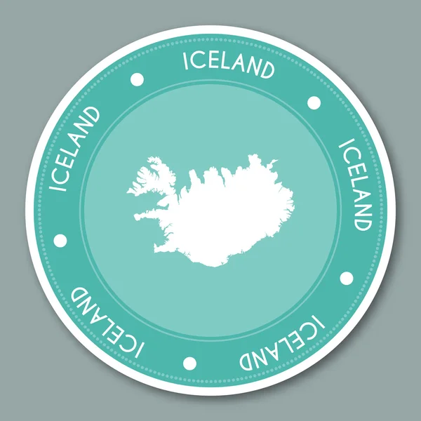 Etiqueta Islandia diseño pegatina plana . — Archivo Imágenes Vectoriales