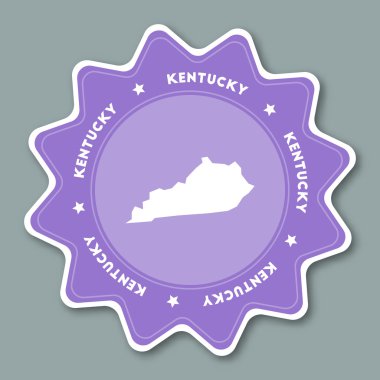 Kentucky harita etiket modaya uygun renklerde.