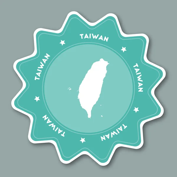 Autocollant carte Taiwan, République de Chine en couleurs tendance . — Image vectorielle