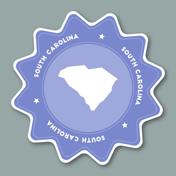 South Carolina Karte Sticker in trendigen Farben. — Stockvektor