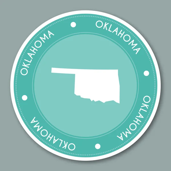 Oklahoma etiqueta design de etiqueta plana . —  Vetores de Stock