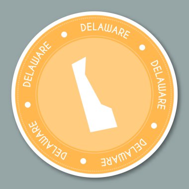Delaware label flat sticker design. clipart