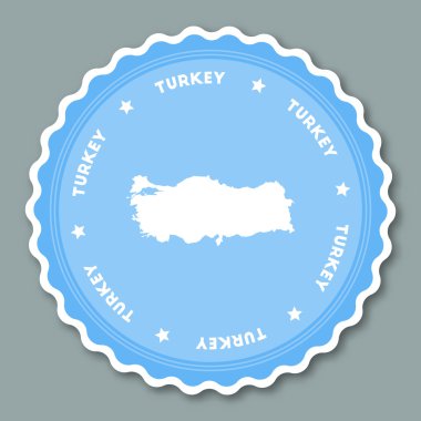 Türkiye etiket düz tasarım.