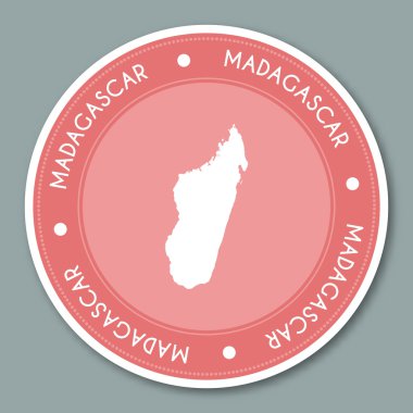 Madagaskar etiket düz etiket tasarımı.