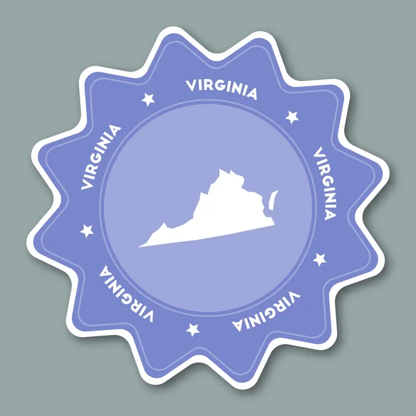 Virginia map sticker in trendy colors. — Stock Vector