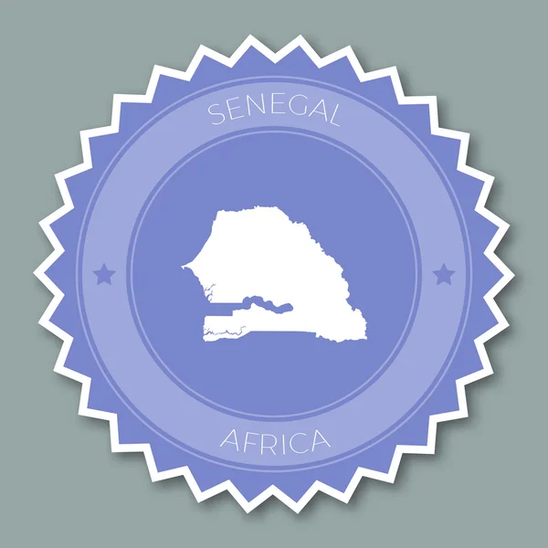 Senegal insignia diseño plano . — Vector de stock
