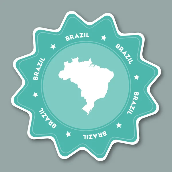 Etiqueta engomada mapa Brasil en colores de moda . — Vector de stock