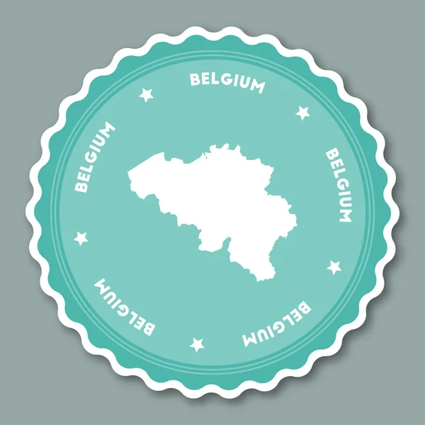 Bélgica pegatina diseño plano . — Vector de stock