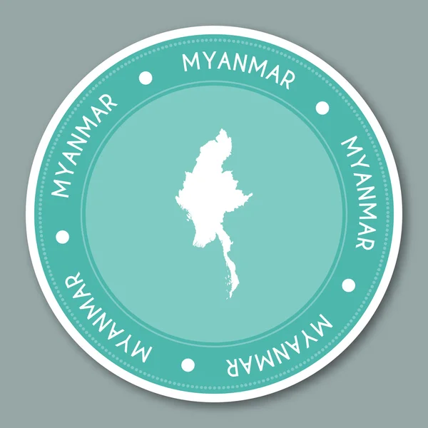 Myanmar Etikett flache Aufkleber Design. — Stockvektor