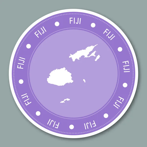 Etiqueta Fiji diseño de pegatina plana . — Vector de stock