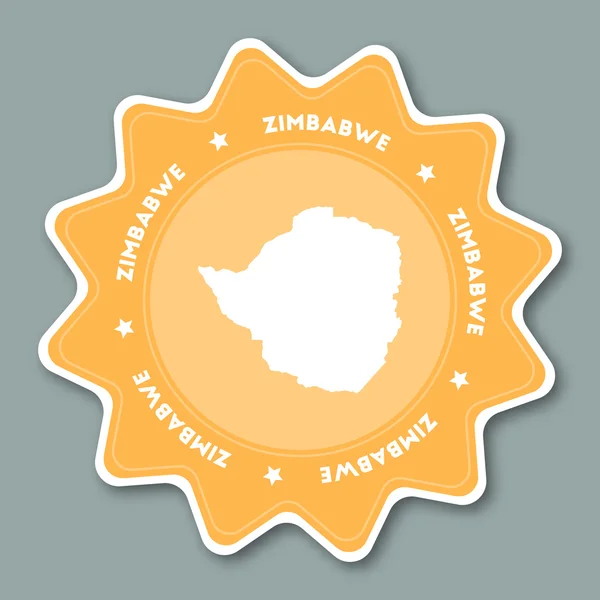 जिम्बाब्वे मानचित्र स्टिकर ट्रेंडिंग रंगों में . — स्टॉक वेक्टर