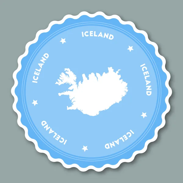 Diseño plano pegatina Islandia . — Archivo Imágenes Vectoriales