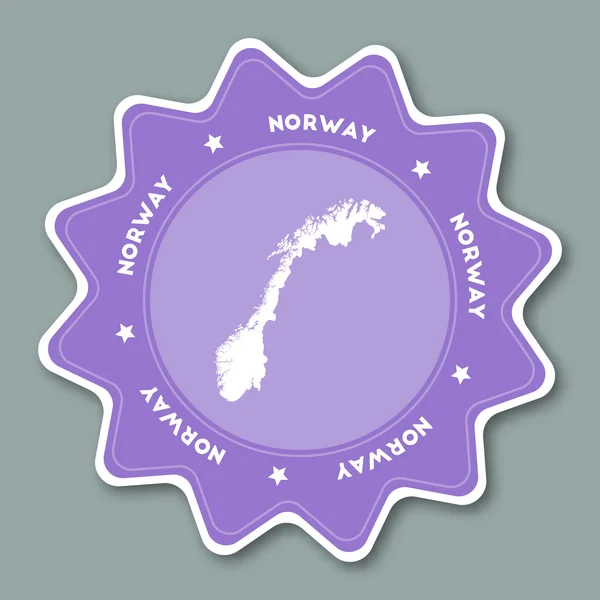 Pegatina de mapa de Noruega en colores de moda . — Archivo Imágenes Vectoriales