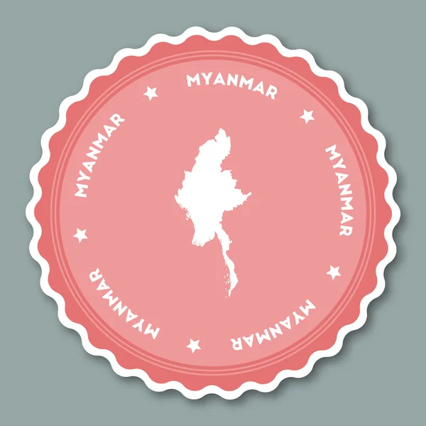 Myanmar Aufkleber flaches Design. — Stockvektor