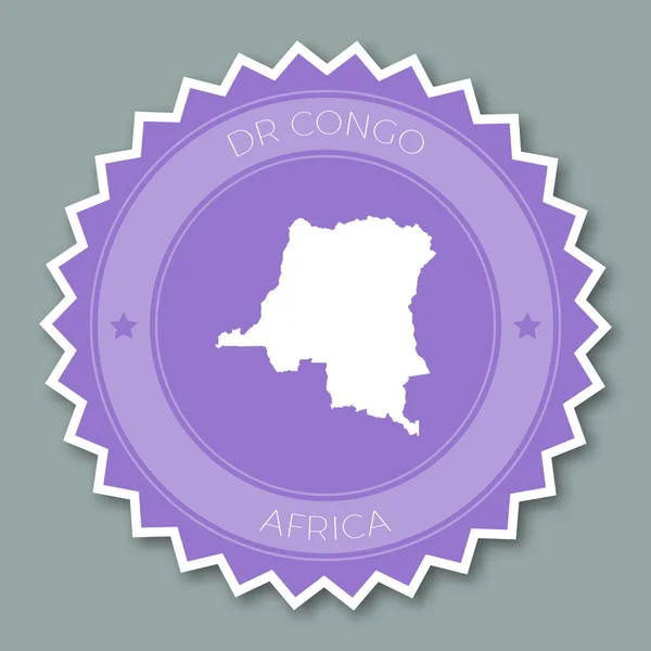 Congo, República Democrática de la insignia diseño plano . — Vector de stock