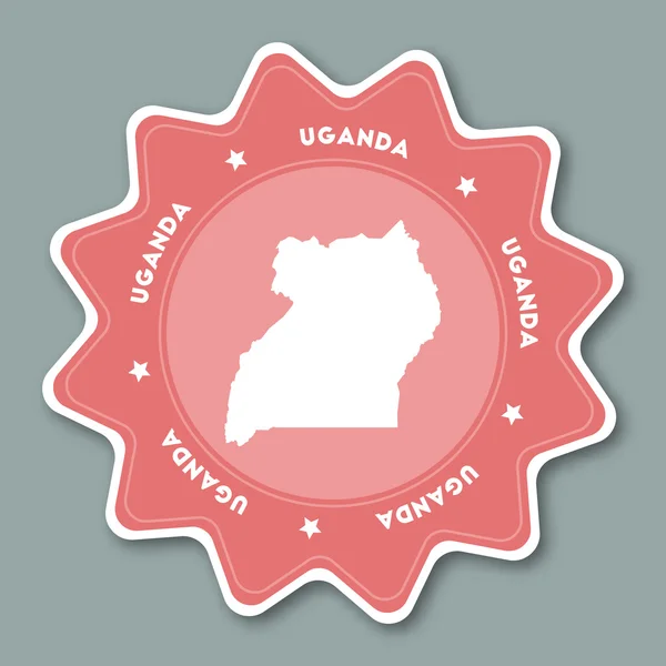 Uganda mapa adesivo em cores da moda . — Vetor de Stock