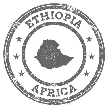 Etiyopya grunge lastik damgası harita ve metin.