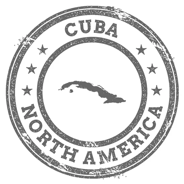 Cuba timbre caoutchouc grunge carte et texte . — Image vectorielle