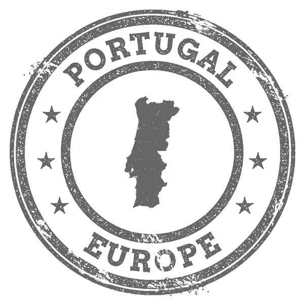 Portugal grunge rubber stamp map and text. — Stock Vector