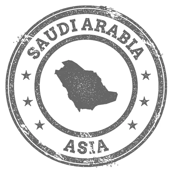 Arábia Saudita grunge mapa de selo de borracha e texto . — Vetor de Stock