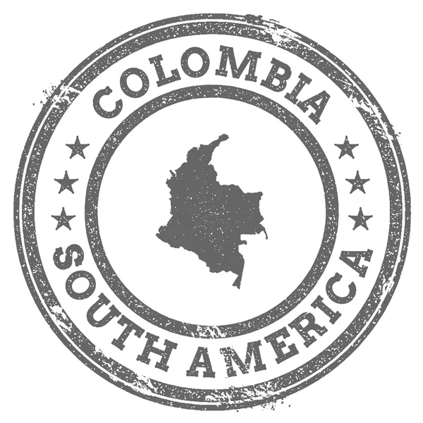 Colombia grunge rubber stamp mapa y texto . — Archivo Imágenes Vectoriales