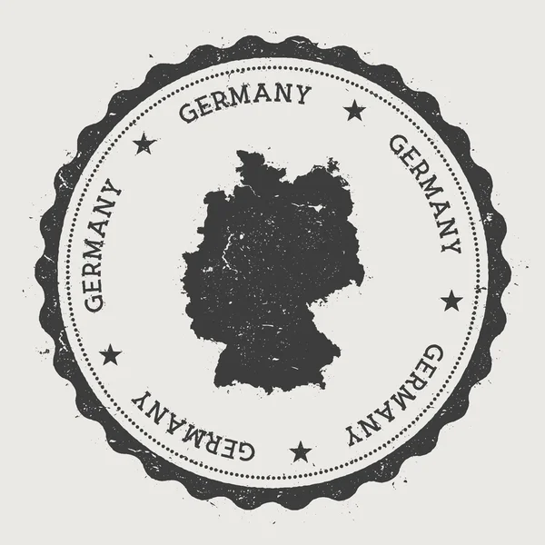 Γερμανία από στρογγυλό ελαστικό γραμματόσημο με χάρτη χώρας. — Διανυσματικό Αρχείο