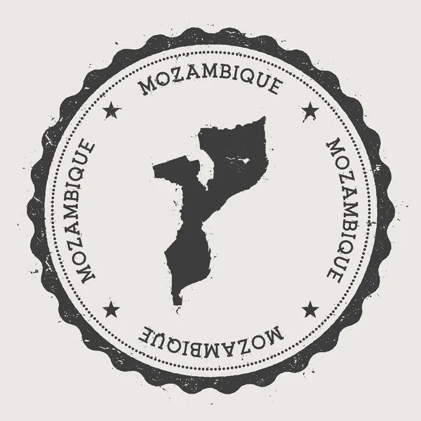 Mozambique hipster ronda sello de goma con mapa del país . — Vector de stock