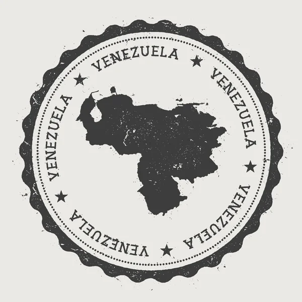 Venezuela, República Bolivariana de hipster sello de goma redonda con mapa del país . — Vector de stock