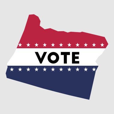 Vote Oregon state map outline. clipart