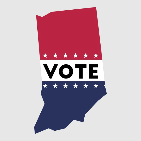 投票印第安纳州地图轮廓. — 图库矢量图片