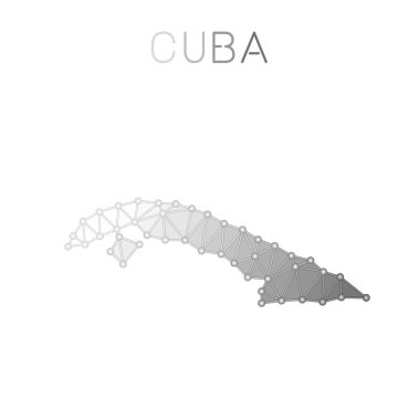 Küba poligonal vektör harita.