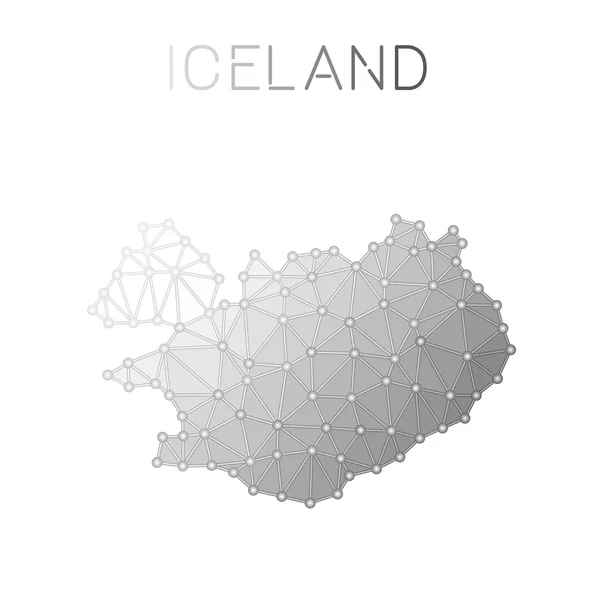 Islanda mappa vettoriale poligonale . — Vettoriale Stock