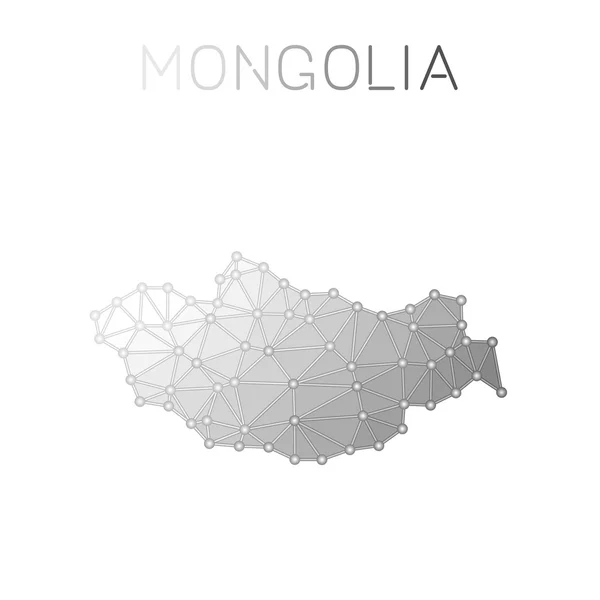 Polygonale Vektorkarte der Mongolei. — Stockvektor