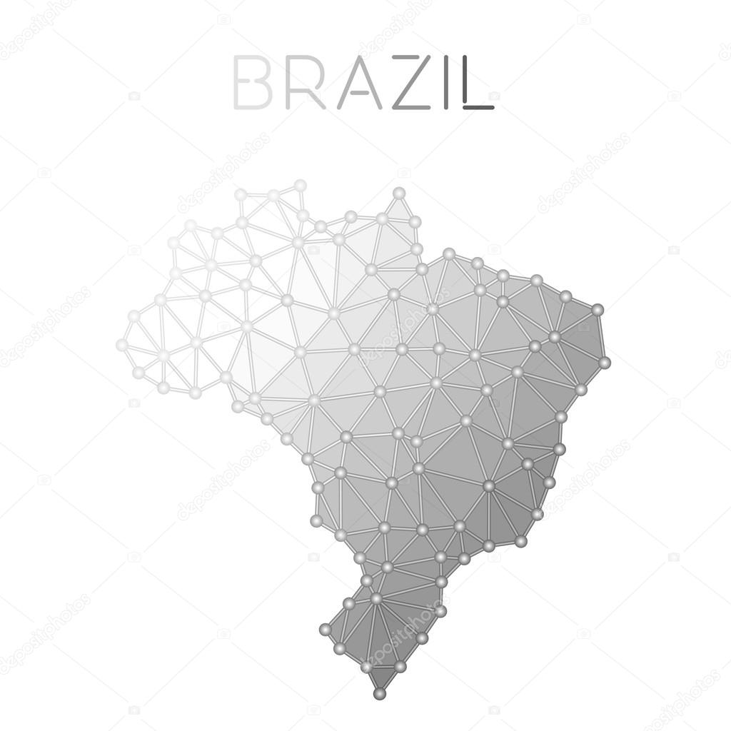 Brazil polygonal vector map.