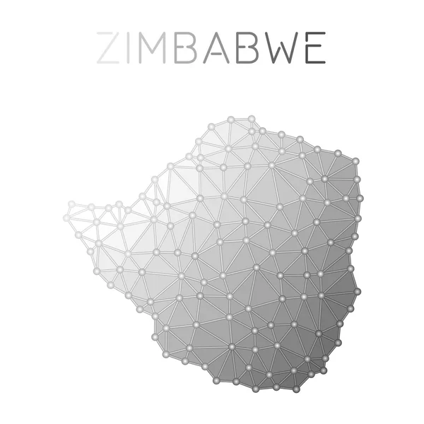 Zimbabwe polygonal vector map. — 스톡 벡터