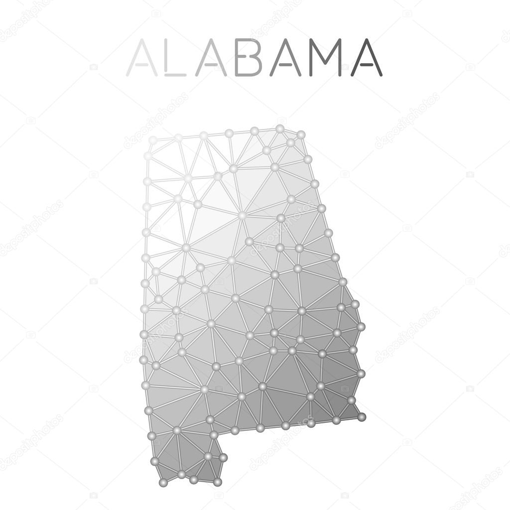 Alabama polygonal vector map.