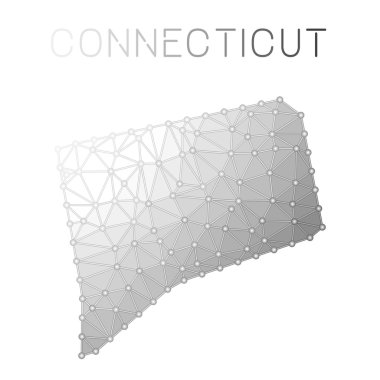 Connecticut çokgen vektör haritası.