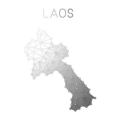 Lao İnsanlar%27s Demokratik Cumhuriyet çokgen vektör haritası.