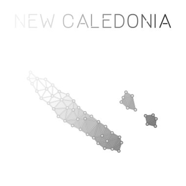 Yeni Kaledonya poligonal vektör haritası.