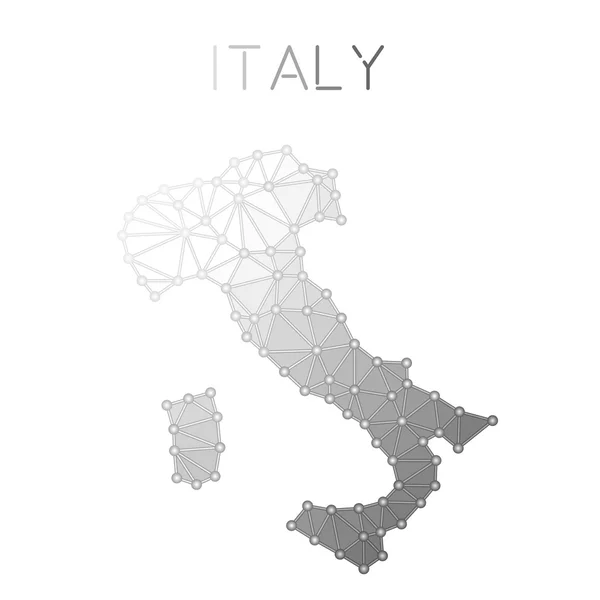 Многоугольная векторная карта Италии . — стоковый вектор